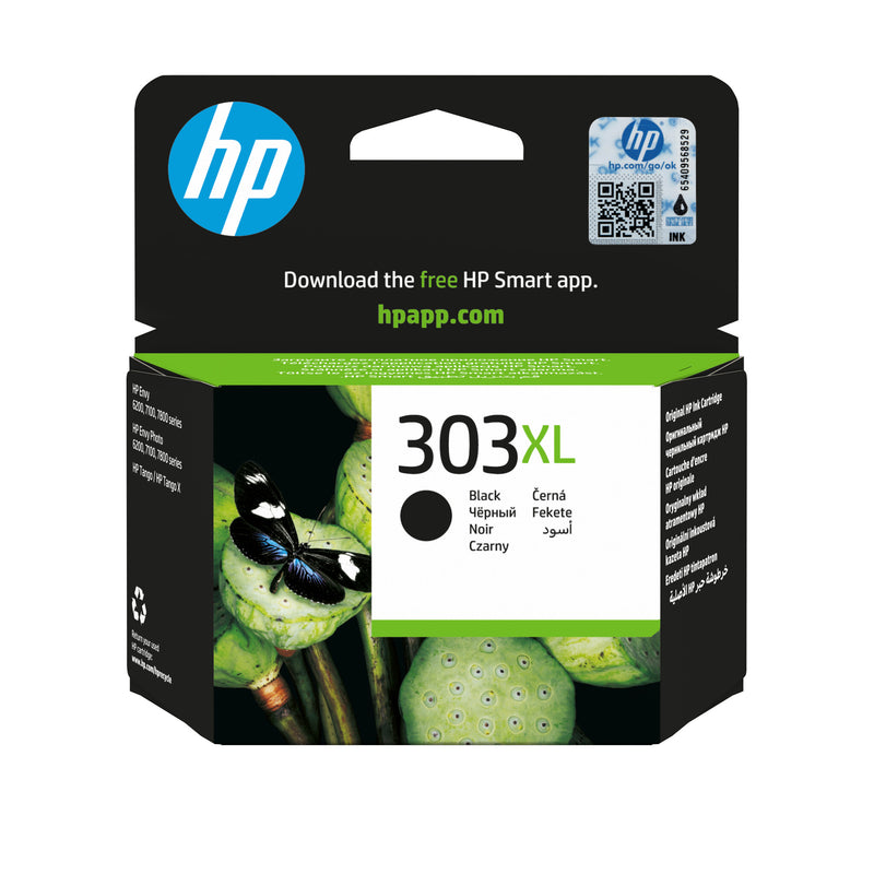 HP Original 303XL-blækpatron med høj kapacitet, sort