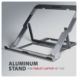 Axagon STND-LAG Laptop-Ständer, höhenverstellbar, faltbar, Aluminium Stander til laptop og tablet Grå 43,9 cm (17.3")