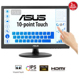 ASUS Touch VT169HE computerskærm 39,6 cm (15.6") 1920 x 1080 pixel Fuld HD LED Berøringsskærm Bordplade Sort