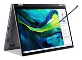 Acer Aspire Spin 14 ASP14-52MTN Intel Core Ultra 7 155U Laptop 35,6 cm (14") Berøringsskærm WUXGA 32 GB LPDDR5x-SDRAM 1 TB SSD Wi-Fi 6E (802.11ax) Windows 11 Home Tysk Grå