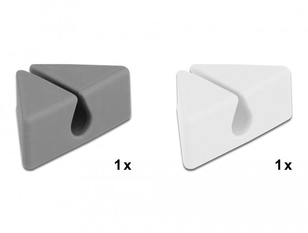 DeLOCK 18328 kabelorganisator Kabelholder Grå, Hvid 2 stk