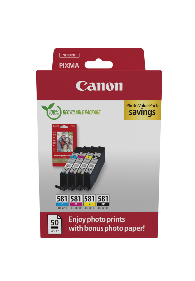 Canon 2106C006 blækpatron 4 stk Original Sort, Blå, Magenta, Gul
