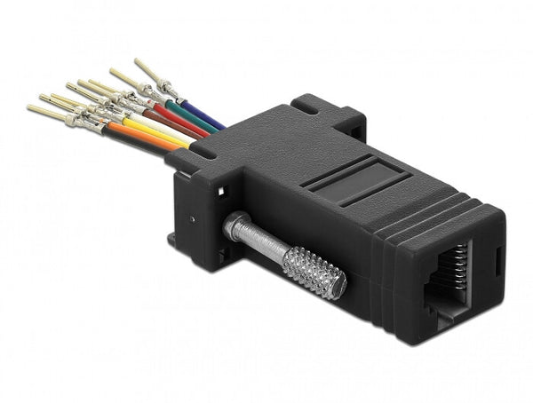 DeLOCK 66166 kabel kønsskifter Sub-D Rj-45 Sort, Rustfrit stål
