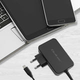 Qoltec 52388 oplader til mobil enhed Laptop, Bærbar spillekonsol, Strømbank, Smartphone, SmartWatch, Tablet Sort Hurtig opladning Indendørs