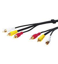 Goobay AVK 201-1500 15.0m composite videokabel 15 m 3 x RCA Sort