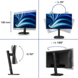 Philips 3000 series 24B2N3200D/00 computerskærm 61,2 cm (24.1") 1920 x 1200 pixel WUXGA LCD Sort
