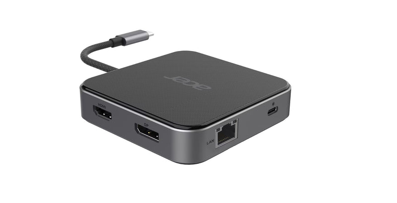 Acer 7-in-1 USB 4 Dongle Ledningsført USB4 Sort, Sølv