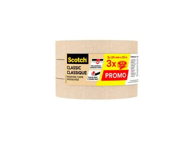 3M Classic 50 m Malertape Velegnet til indendørsbrug Beige