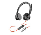 HP Poly Blackwire 8225 Stereo USB-C Headset +USB-C/A Adapter