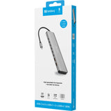 Sandberg 136-80 dockingstation Ledningsført USB 3.2 Gen 2 (3.1 Gen 2) Type-C Grå