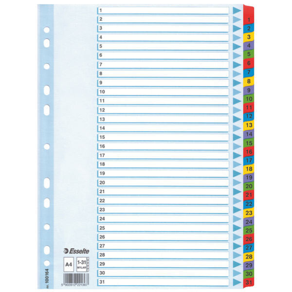 Esselte Register karton Mylar faner A4