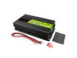 Green Cell Przetwornica napicia PowerInverter LCD 24 V 3000W/60000W Przetwornica samochodowa z wywietlaczem - czysty sinus strømadapter og vekselret Automatisk Sort