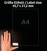Avery L6009-20 selvklæbende etiket Afrundet rektangel Permanent Sølv 960 stk