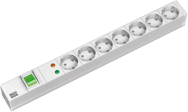 Bachmann 7x Schuko, 2m stikdåse 7 AC stikkontakt(er) Grå