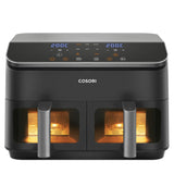 Cosori Dual Basket Chef Edition Dobbelt 8,5 L Enkeltstående 1750 W Varmluftsteger Sort, Sølv