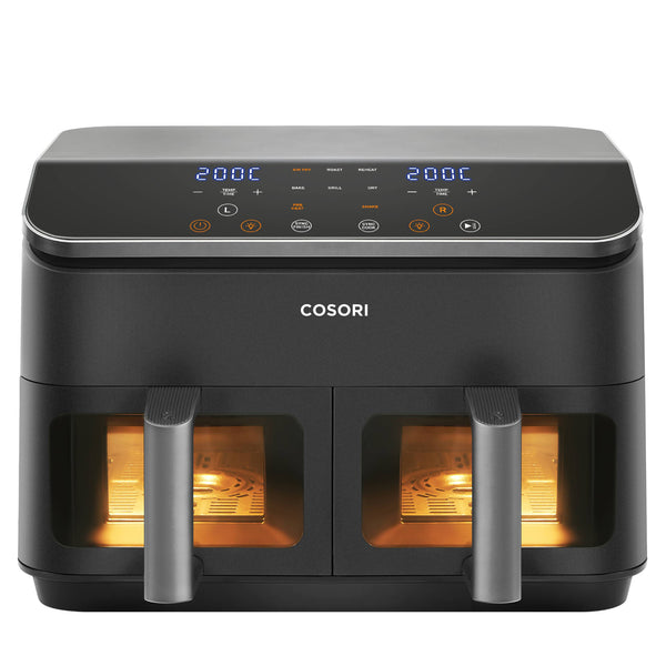 Cosori Dual Basket Chef Edition Dobbelt 8,5 L Enkeltstående 1750 W Varmluftsteger Sort, Sølv