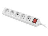 Lanberg PS1-05E-0150-W stikdåse 1,5 m 5 AC stikkontakt(er) Indendørs Hvid