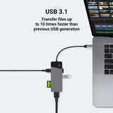 Green Cell HUBGC01 interface hub USB Type-C 5000 Mbit/s Sølv