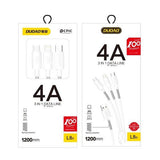 DUDAO L8s Upgrade 3in1 USB cable USB-kabel 1,2 m USB A USB C/Micro USB-A/Lightning Hvid