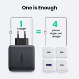 Ugreen 40747 oplader til mobil enhed Universel Sort Vekselstrøm Hurtig opladning Indendørs