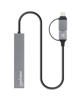 Manhattan 181006 dockingstation USB 3.2 Gen 1 (3.1 Gen 1) Type-A Grå