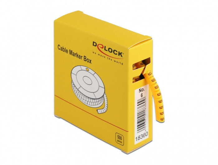 DeLOCK Kabelmarker Box Nr 6 gelb 500 Stück Gul 500 stk