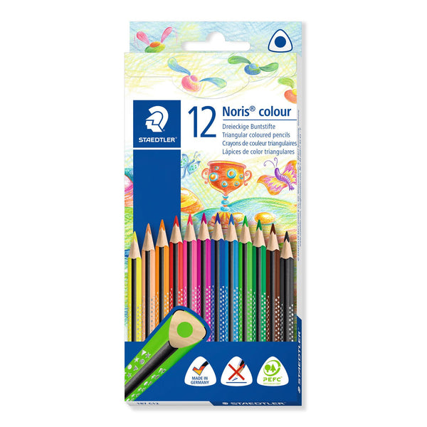 Staedtler 187 Sort, Blå, Brun, Grøn, Lyse Blå, Lysegrøn, Mauve, Orange, Fersken, Rød, Gul 12 stk