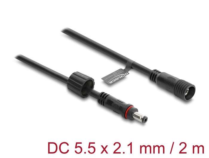 DeLOCK 67384 el-ledning Sort 2 m DC