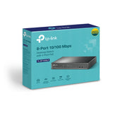 TP-Link TL-SF1008LP netværksswitch Ikke administreret Fast Ethernet (10/100) Strøm over Ethernet (PoE) Sort