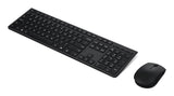 Lenovo 4X31R64316 tastatur Mus inkluderet Kontor RF trådløs + Bluetooth QWERTY US engelsk Grå