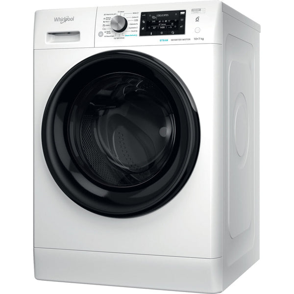 Whirlpool FFWDD1076258B vaskemaskine - tørretumbler Fritstående Front-læsning Hvid