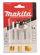 Makita D-53338 fræser Bit sæt 3 stk