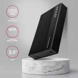 Axagon EE35-GTR USB-C 5Gbps - SATA 6G, 3.5 RIBBED box BLACK - USB Typ C HDD kabinet Sort 3.5"