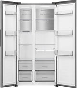 Hisense RS3P538NAIE side-by-side køle-fryseskab Fritstående 527 L Grå, Rustfrit stål