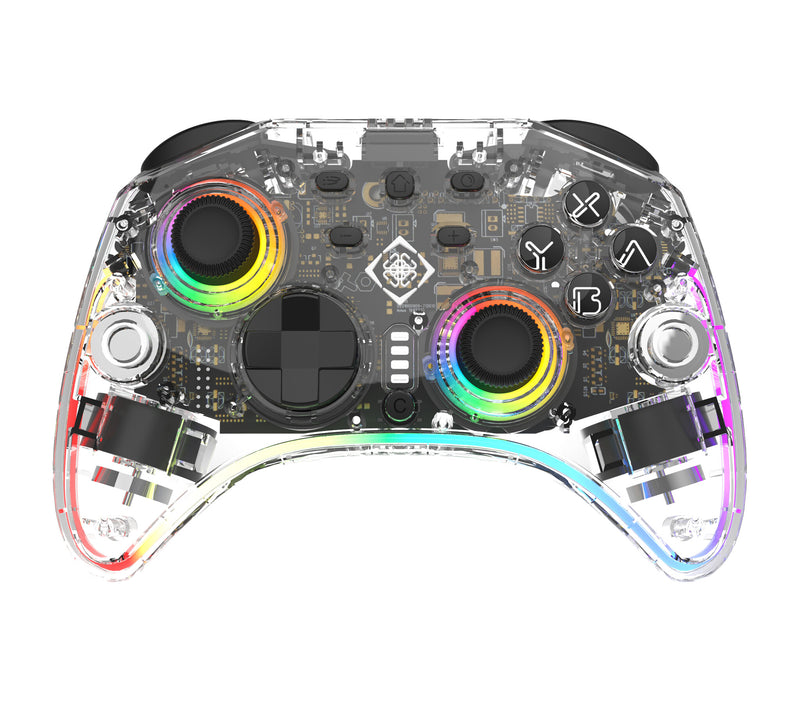 Deltaco Gaming GAM-198-T spil-controller Transparent Bluetooth/USB Gamepad Nintendo Switch, Nintendo Switch 2, Nintendo Switch OLED, Android, PC