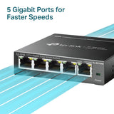 TP-Link TL-SG105E(UN) netværksswitch Administreret L2 Gigabit Ethernet (10/100/1000) Sort