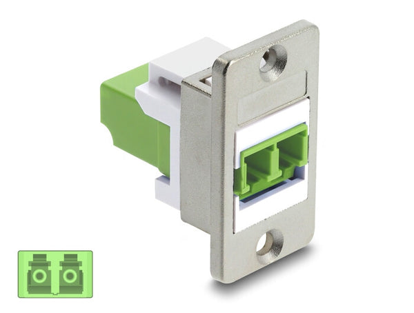 DeLOCK 91105 fiber adapter LC/LC 1 stk Hvid, Sølv, Lime
