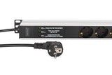 Digitus DN-95438 strømforsyningsenhed (PDU) 9 AC stikkontakt(er) 1U Sort, Sølv