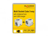 DeLOCK 11501 strømstik adapter Type F Hvid