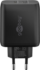 Goobay 65409 oplader til mobil enhed Mobiltelefon, Laptop Sort Vekselstrøm Indendørs