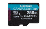 Kingston Technology 256 GB microSDXC Canvas Go! Plus Gen4 200 MB/s A2 U3 V30-kort + adapter