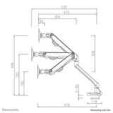Neomounts FPMA-D750SILVER2 skærmbeslag og -stativer 81,3 cm (32") Skrivebord Sølv