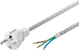 Goobay 50504 el-ledning Sølv, Hvid 3 m Strømstik type F CEE7/7