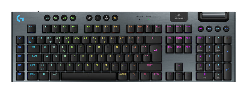 Logitech G G915 X LIGHTSPEED tastatur Spil USB + RF Wireless + Bluetooth QWERTY Nordisk Sort