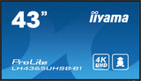 iiyama LH4365UHSB-B1 skilte display Kiosk design 108 cm (42.5") LED Wi-Fi 800 cd/m² 4K Ultra HD Sort Indbygget processer Android 11 24/7