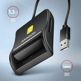 Axagon CRE-SM3SD USB Smart card & SD/microSD/SIM Flat smartcard læser Indendørs USB 2.0 Sort