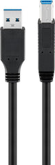 Goobay 93655 USB-kabel USB 3.2 Gen 1 (3.1 Gen 1) 1,8 m USB A USB B 5 Gbit/sek. Sort
