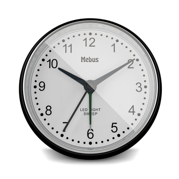 Mebus 25806 vækkeur Quartz alarmur Sort, Hvid
