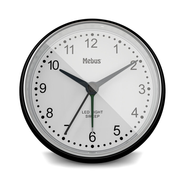 Mebus 25806 vækkeur Quartz alarmur Sort, Hvid
