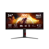 AOC G4 CU34G4 computerskærm 86,4 cm (34") 3440 x 1440 pixel Wide Quad HD LED Sort, Rød